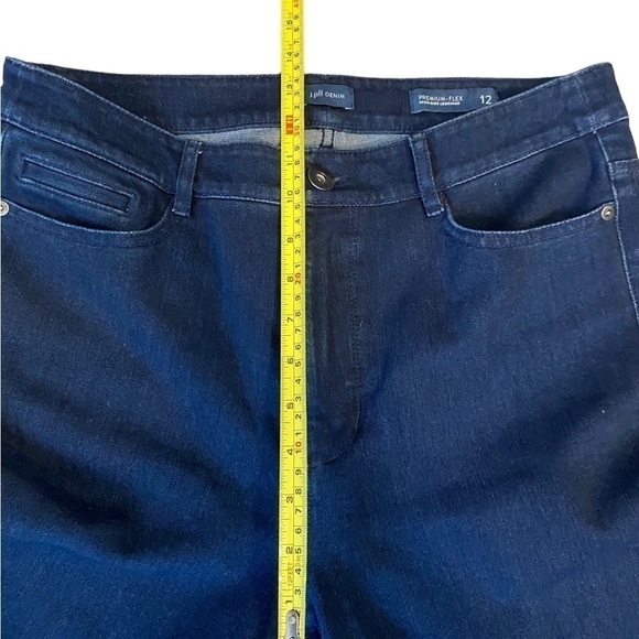 𝅺j Jill Denim Premium Flex High Rise Jeffings Size 12 Dark Wash - Picture 7 of 8